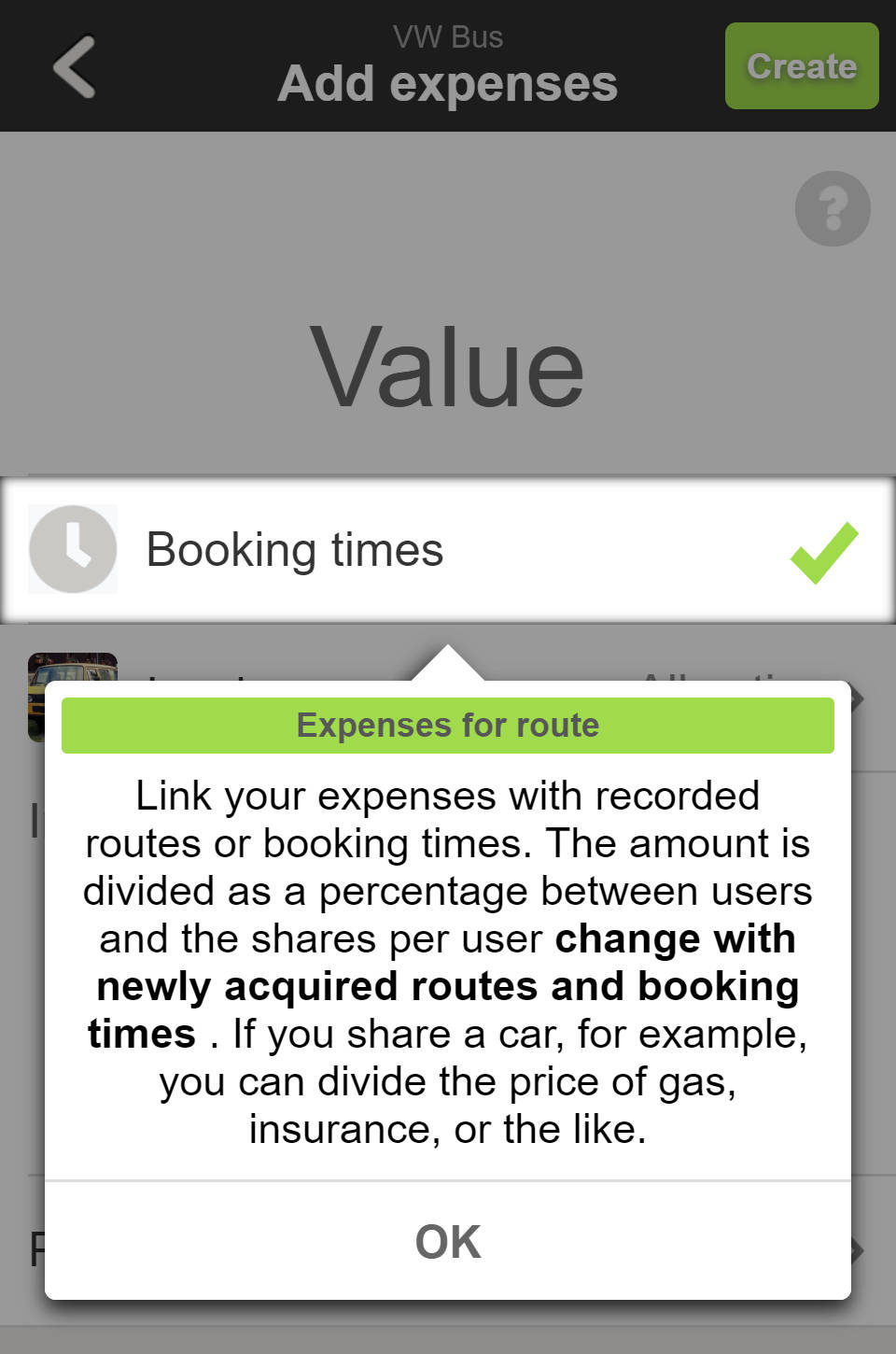 Bookings and Reservations - Combine expenses with booking times